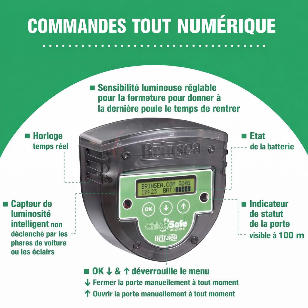 Porte automatique poulailler Brinsea ChickSafe Advance 2