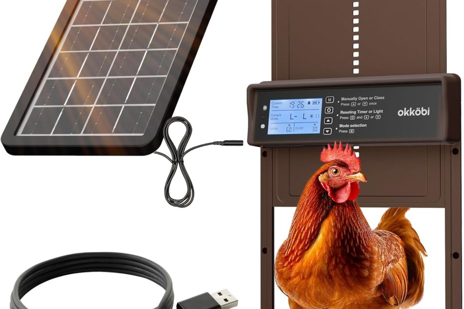 Porte automatique poulailler Okkobi solaire kit complet